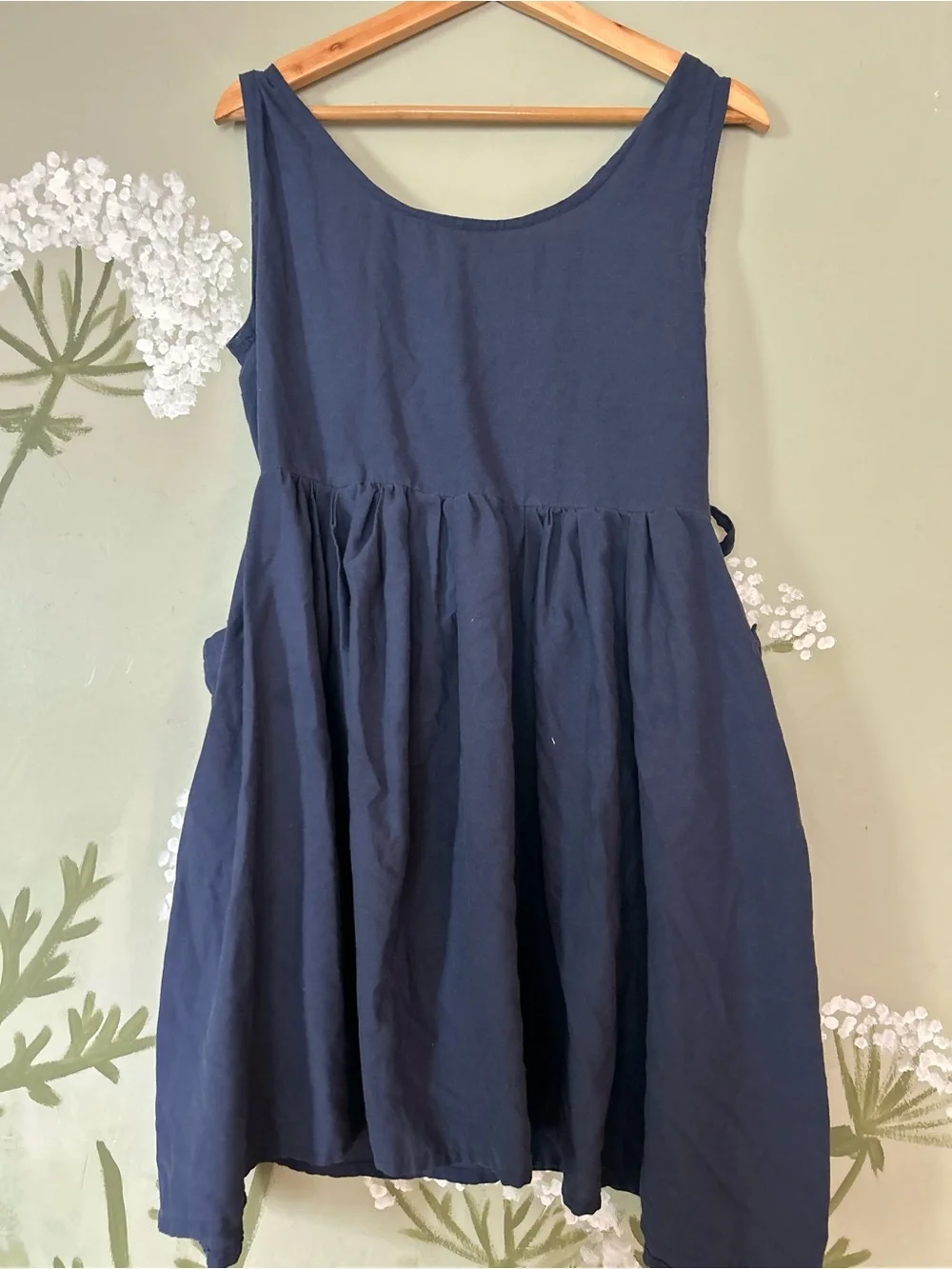 Handmade Navy Wrap Dress w/ pockets